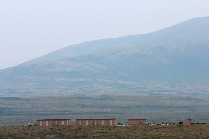 Looking at the camp and east across the valley. Helicopters flew in and out of here frequently.