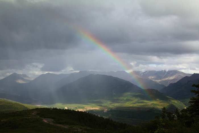 A rainbow touches down near <a href="http://www.groundtruthtrekking.org/Issues/AlaskaCoal/UsibelliCoalMine.html">Gold Run Pass Mine</a>, on <a href="http://www.groundtruthtrekking.org/blog/?p=1166">our Usibelli Loop expedition</a>.