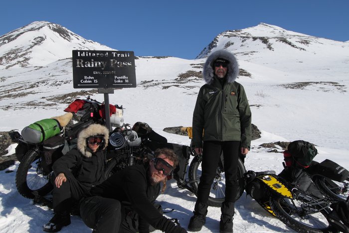 Bjorn Kim and Pierre on the summit of Rainy Pass.