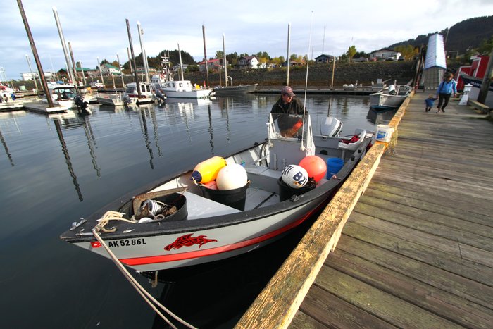 Baited hooks, Chris's boat, and a crew including two toddlers