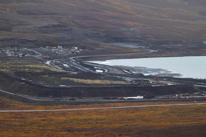 Facilities near the Red Dog tailings pond (at right).