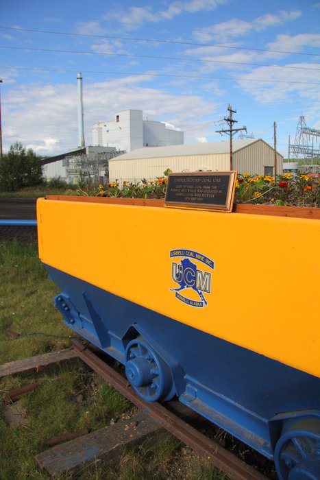 When the Usibelli coal mines were underground, they used rail cars like this to pull coal out.