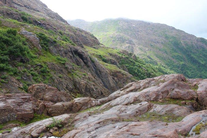 Building a trail through this sort of terrain is tough.