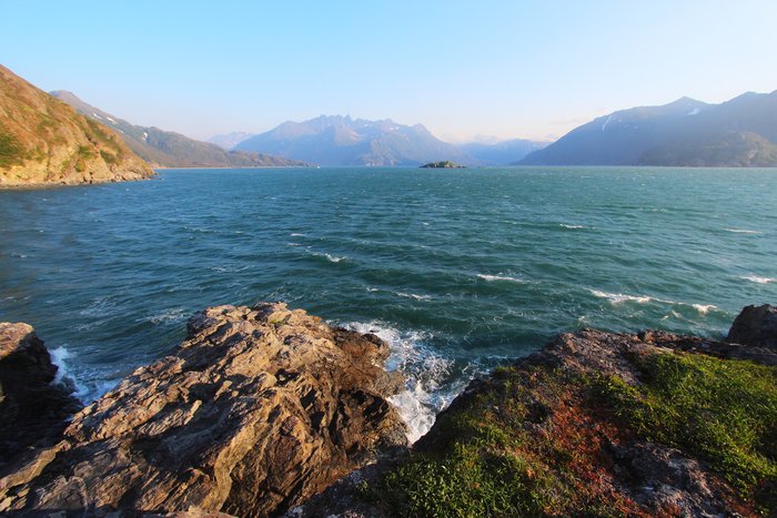 Looking out from a campsite near Iliamna Bay
