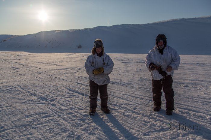 'Ordinary Wolves' and 'Shopping for Porcupine' author Seth Kantner out hunting caribou with partner Andrew Greene.