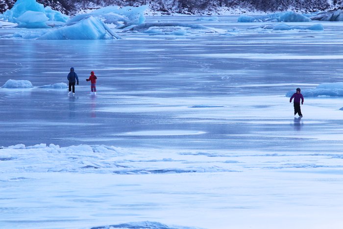 We spent two days skating on Grewingk Lake.