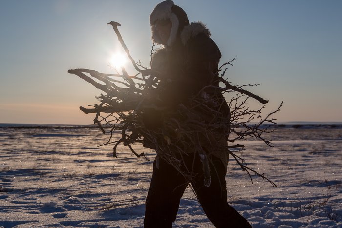 Relying on a wood stove for cooking and water making in the arctic is possible but requires some effort.