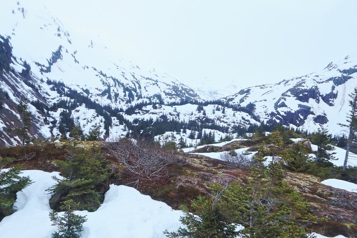 Early in 2016 we explored the peak of Lunch Mountain, but it was difficult to say much as far as trail route since the snow was still many feet deep in places.
