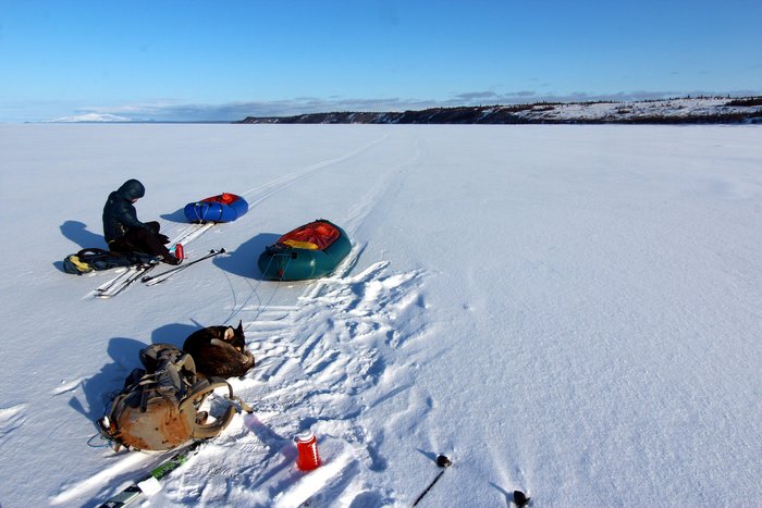 Kate and Russell take a breather near Big Mountain