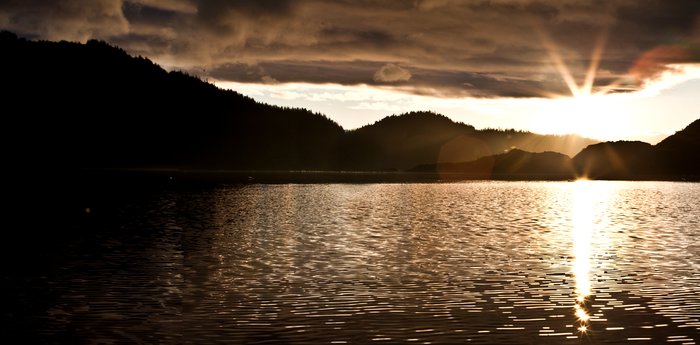 This was taken from a pack raft as the sun set over our campsite