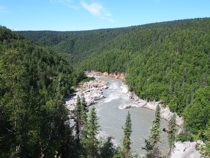 Susitna running through white granite