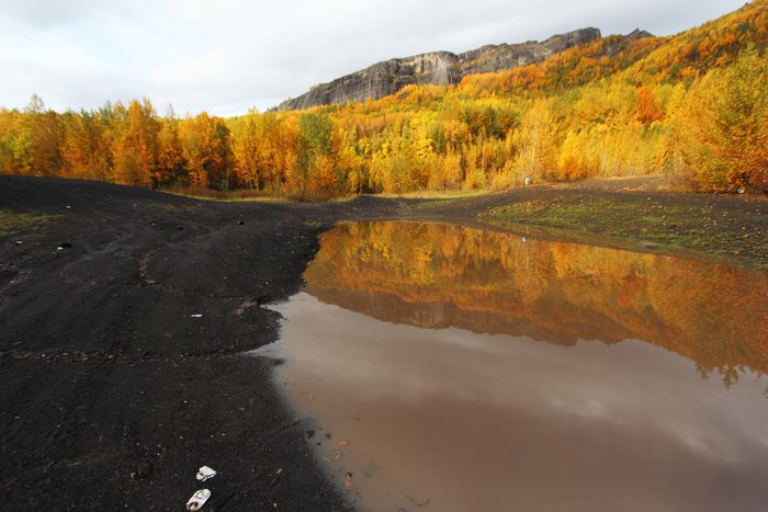 Coal rich tailings from Jonesville Coal Mine have smoldered for years.