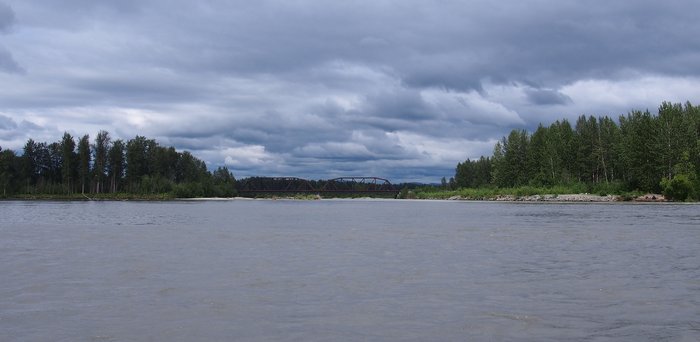 Talkeetna River junction and railroad bridge at Talkeetna