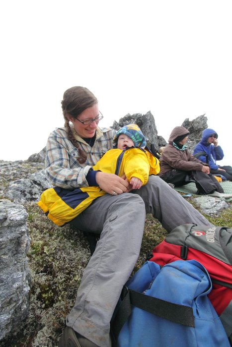 At the end of July 2010, ten adults, four babies, and six dogs walked from Red. Mt. to Seldovia.  These photos are from this improbable journey.