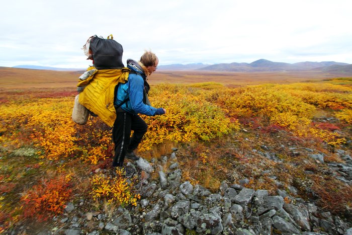 With my load mainy consisting of a toddler and unborn child, Hig's pack was pressed into service with gear for 3