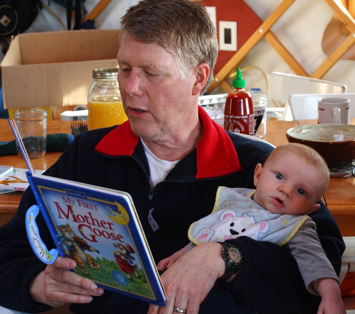 At not-quite 4 months, Lituya's has better things to do than story time