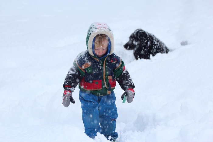 A heavy dump of wet snow brings the accumulation at the yurt up to 4 and a half feet.  
