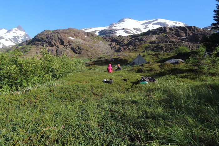 Camping in the tundra playground in upper Tutka valley