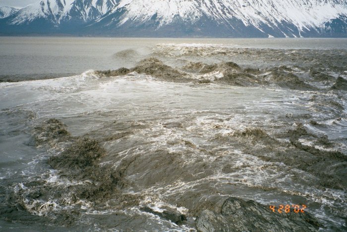 Photo 8 - the reflected bore is now largely non-breaking and is establishing a fairly organized undular form.