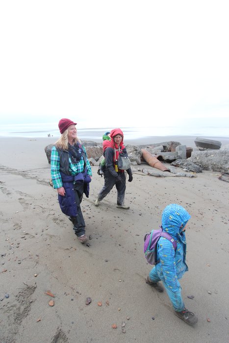 Rebecca joined us for a long walk along the beach outside Kenai.