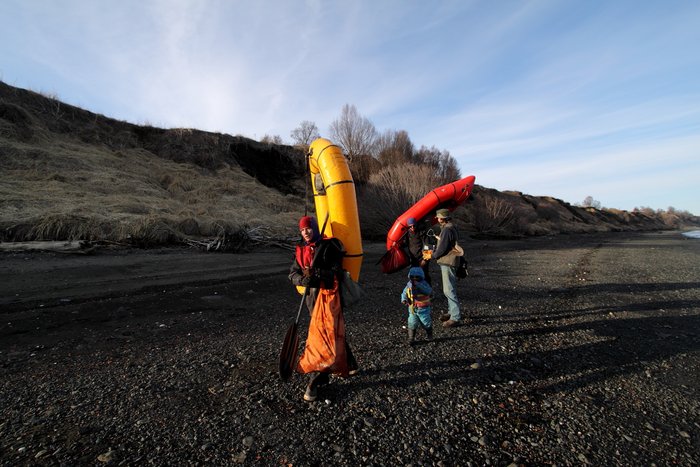 Dylan Braund and his son met the family as they came into Homer.