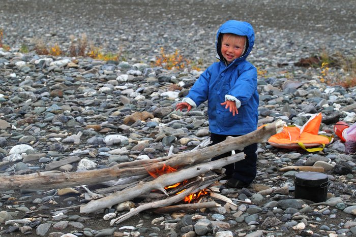 Katmai liked the idea of warming his hands by the fire, often insisting, "Mom too!  Dada too!"