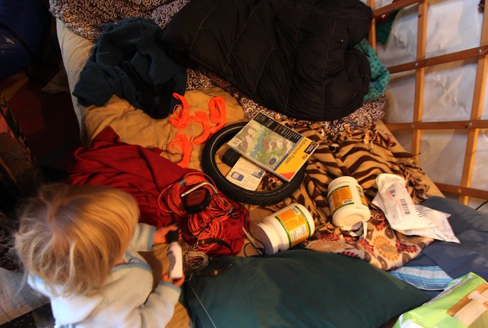 A bizarre collection of things arrives in the mail one day - coconut oil, a bicycle wheel, electric bear fencing, AA battery charger, waterproof paper, and lightweight string.  All for Life on Ice.