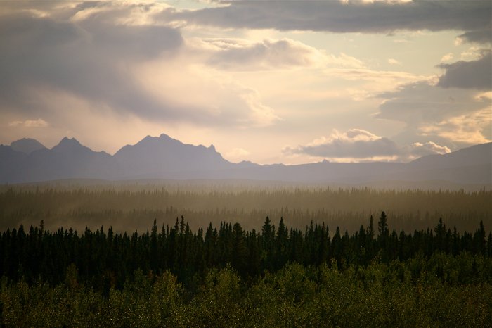 High winds before the Alaska Range on the Delta River.